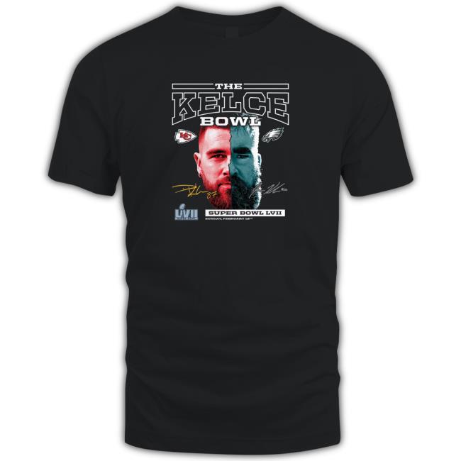 Official Kansas City Chiefs vs. Philadelphia Eagles Fanatics Branded Super Bowl LVII Matchup The Kelce Bowl T-Shirt