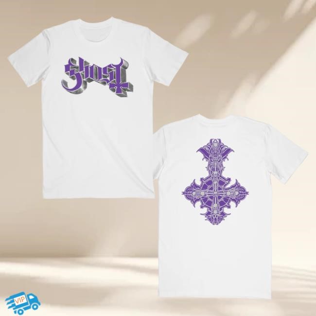 Official Ghost Band Rock Backstreet Merch Store Shop Chrome Purple Skeletá Shirt New