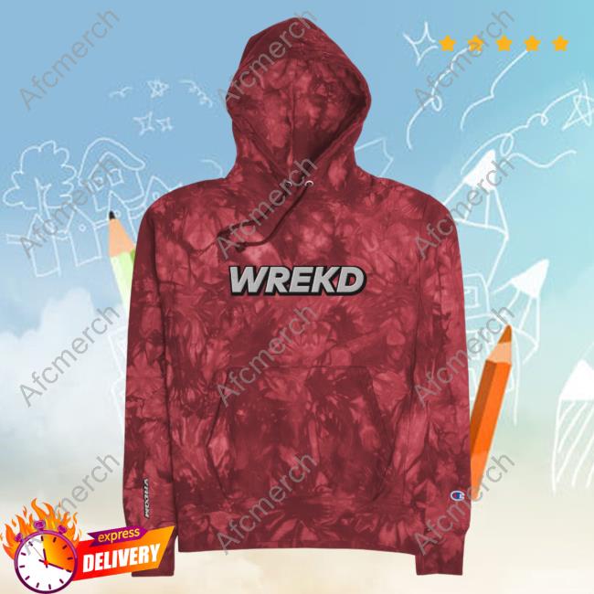 Official Wrekd X Vroom Unisex Champion Tie-Dye Hoodies Mulled Berry