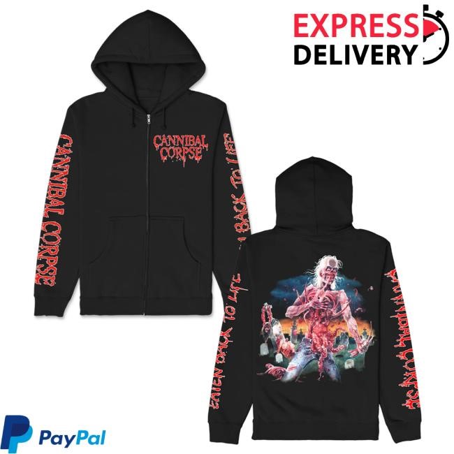 Official Cannibal Corpse Merch Store Eaten Back To Life Zip Up Attractive Hoodie (Black)
