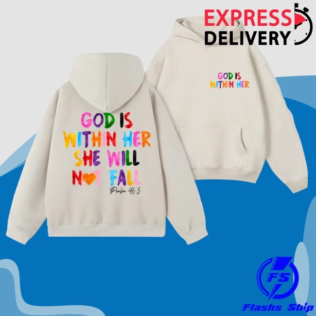 Guidingcross God Is Within Her She Will Not Fall Christian Fleece Hoodie Set Sweatshirt Hoodie