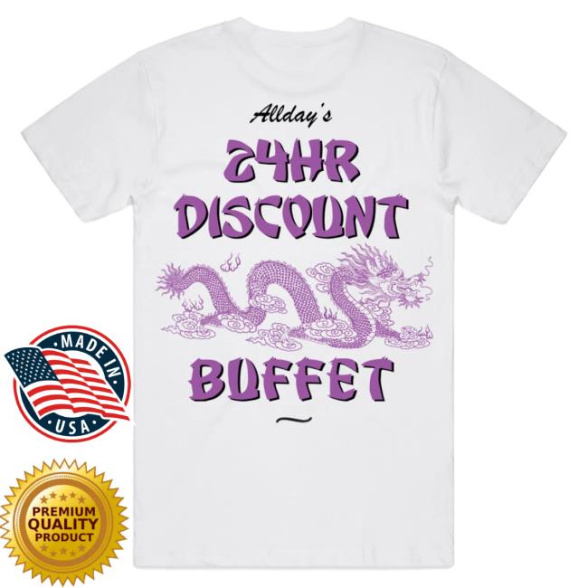 Official Allday Merch Store Allday / Allday's 24Hr Discount Buffet / White T-Shirt