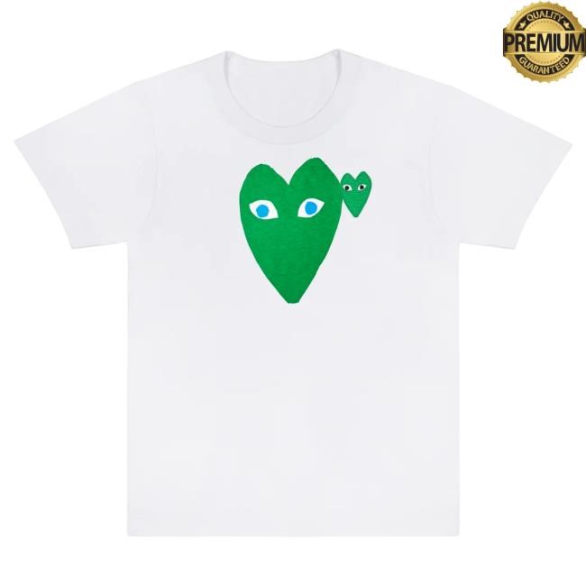 Official Forrest Comme Des Garcons Store Shop PLAY Hot Shirt Large Green Heart with Blue Eyes