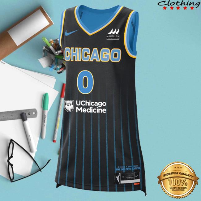 Official Chicago Sky Merch Store Diamond Deshields Explorer Jersey Crewneck Sweatshirt Chicago Sky Apparel Shop ChicagoSky