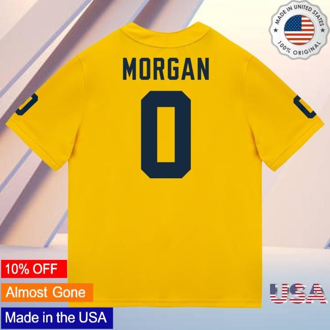 The M Den Michigan Wolverines #0 Semaj Morgan Student Athlete Maize Football Jersey Tee