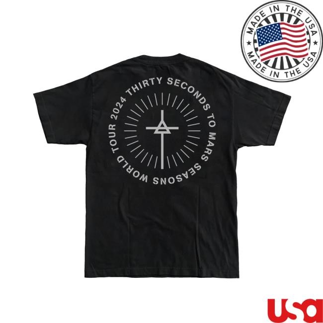 TSTFM Seasons Tour 2024 Metallic MARS Tee Thirty Seconds To Mars Store Merch