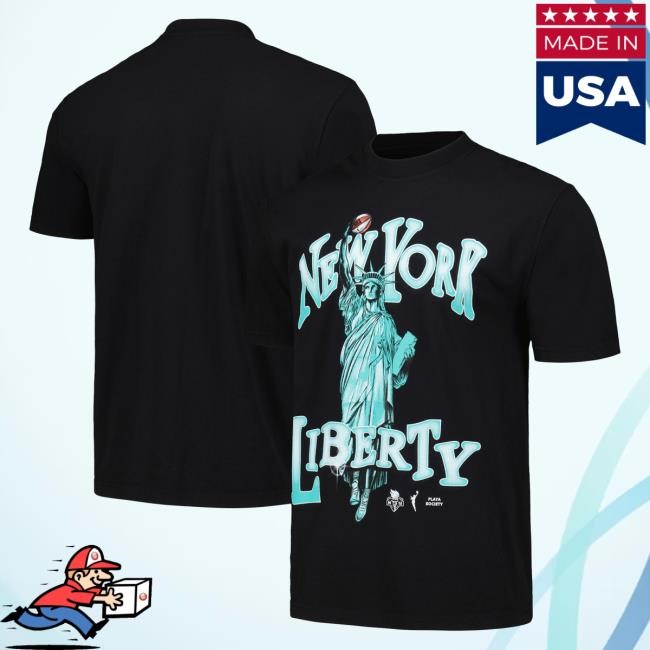 Official Ny Liberty Merch Store Unisex Playa Society Black New York Liberty Team T Shirt Ny Liberty Apparel Shop