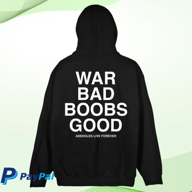 Official Linda Finegold Store Shop War Bad Boobs Good Black Long Sleeve Shirt Lindafinegold Clothing