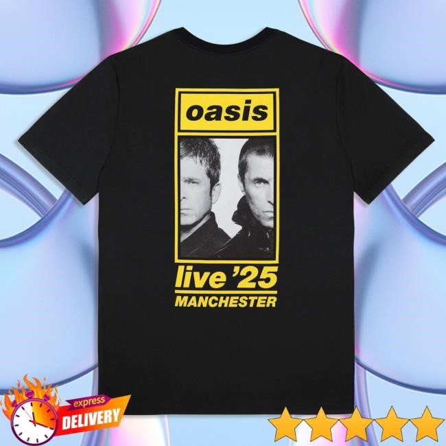 Official Oasis Merch Store Live '25 Manchester Event 11th July T Shirt Black