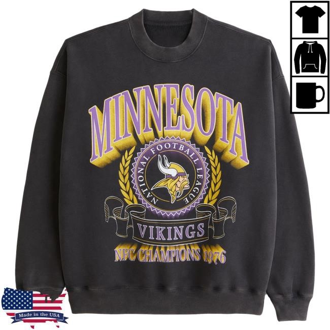 Official Abercrombie And Fitch Shop Minnesota Vikings Graphic Crew NFL by Abercrombie