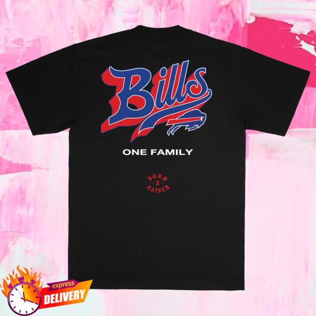 Official Born X Raised Shop Born X Raised + Bills Pro Script T Shirt: Black NFL 2025 Kickoff