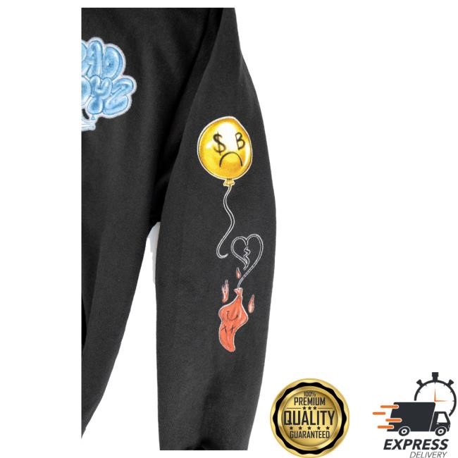 Official Sad Boyz Merch Sad Boyz Fake Happy Zip Up Popover Hoodie