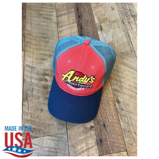 Official Andy's Frozen Custard Merch NEW! Trucker Cap - Embroidered Magon-Marlin-Slate