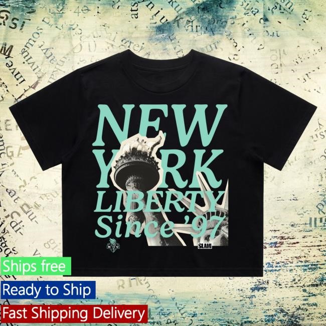 Official Slam Goods New York Liberty Since '97 Women's Crop T Shirt Black