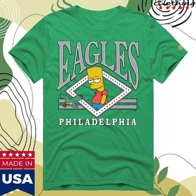 Official Philadelphia Eagles Homage x The Simpsons Unisex Top Shirt - Kelly Green