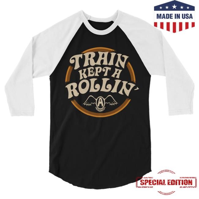 Official Aerosmith Store Train Kept A Rollin' Raglan LongSleeve