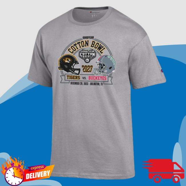 Mizzou Tigers Champion Mizzou Vs Ohio State Cotton Bowl Grey Top Shirt