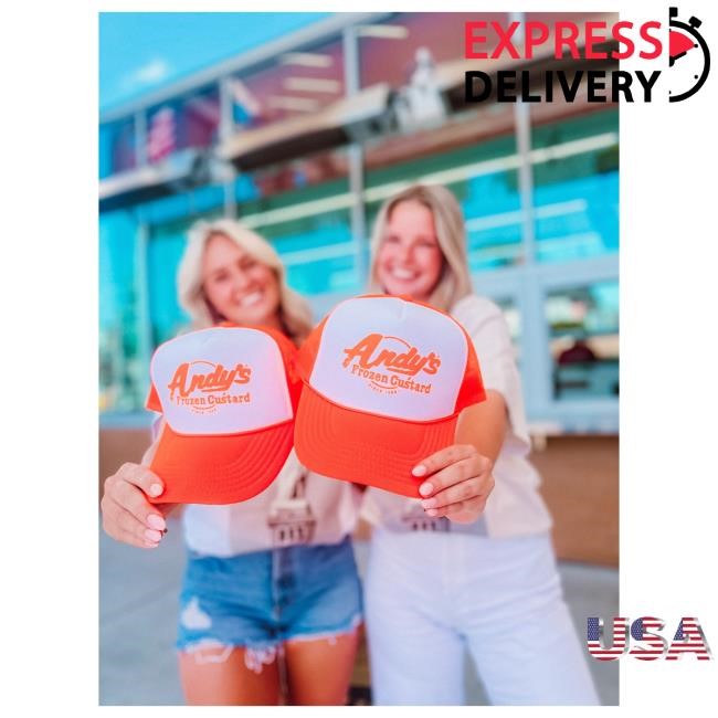 Official Andy's Frozen Custard Neon Orange Otto Mesh Trucker Cap