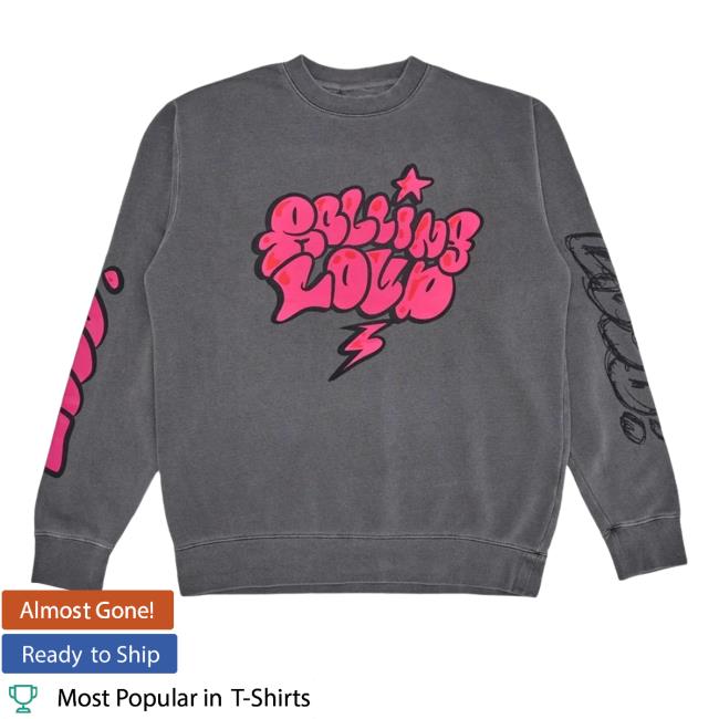 Official Rolling Loud Merch Rl Sketchy Logo Pink Vintage Black Crewneck Sweatshirt