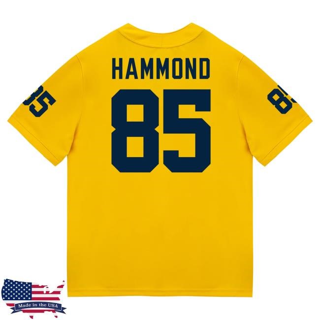 Official The M Den Michigan Wolverines #85 Ted Hammond Student Athlete Maize Football Jersey Tees