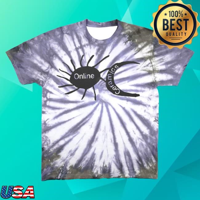 Official Online Ceramics Clothing Sun and Moon Logo Tie Dyed and Stonewashed Tee OnlineCeramics