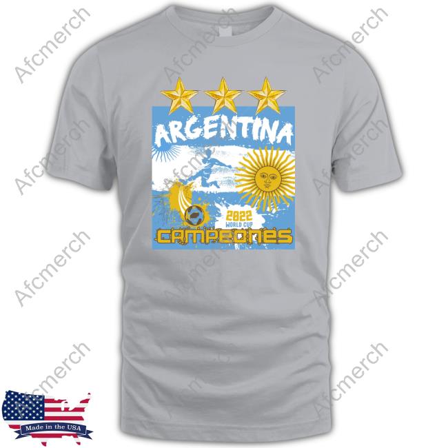 Argentina 2022 World Cup Campeones Tee Evangelista Sports Merch Roy Nemer