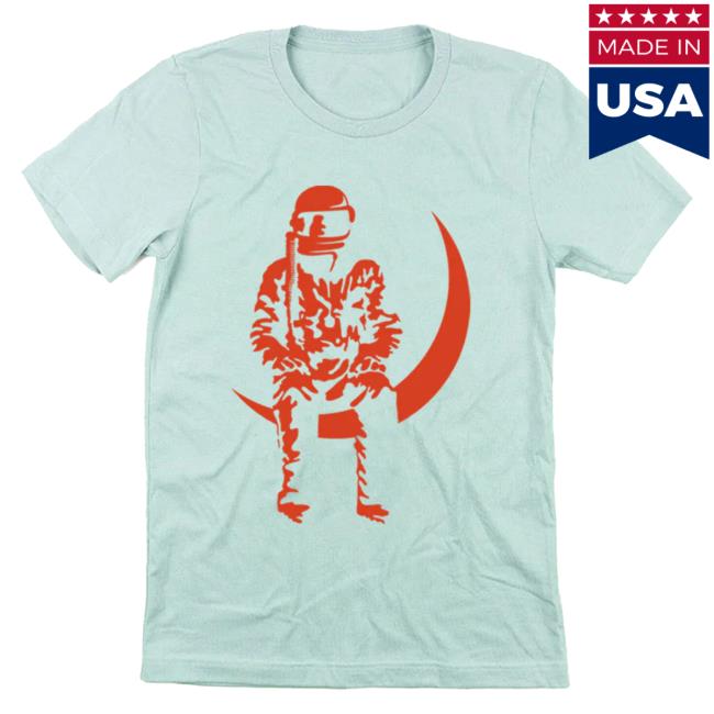 Official To The Stars Store Clothing Shop Store Moon Man Hot Shirt Dusty Blue/Orange