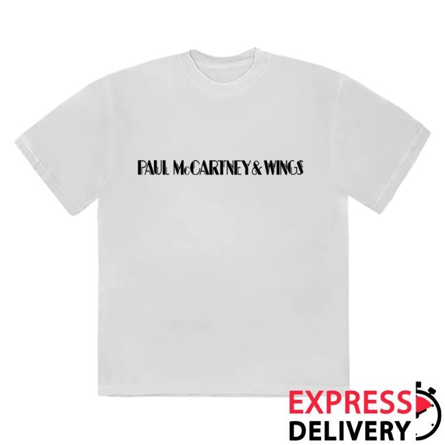 Official Paul McCartney Merch Paul McCartney & Wings Text Logo Hot Shirt PaulMcCartney