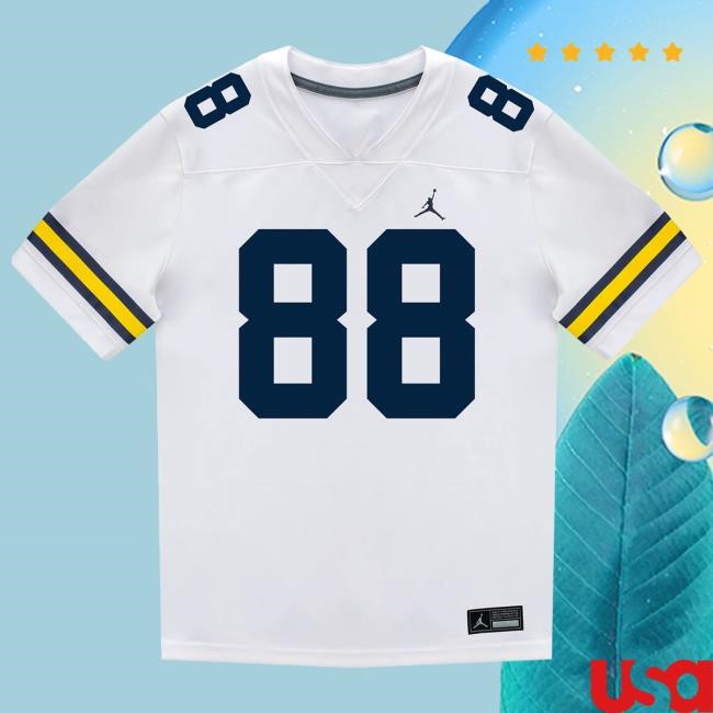 The M Den Michigan Wolverines #88 Lugard Edokpayi Student Athlete White Football Jersey New Shirt