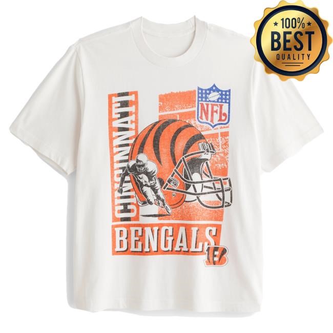 Official Abercrombie And Fitch Apparel Cincinnati Bengals Vintage-Inspired Graphic Shirts NFL by Abercrombie