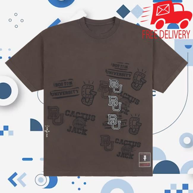 Official Travis Scott Utopia Merch Store CJ X M&N X BOSTON UNIVERSITY SEAL Attractive Shirt Travis Scott Apparel Clothing TravisScott