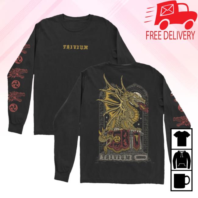Official Roadrunner Records Trivium Merch Store Trivium Big Dragon Black Long Sleeve Shirt RoadrunnerRecords