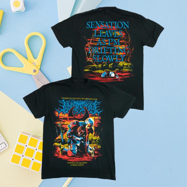 Official Lorna Shore Merch Store Lorna Shore Sensation Leaves As I'm Drifting Slowly T-Shirts Black LornaShore