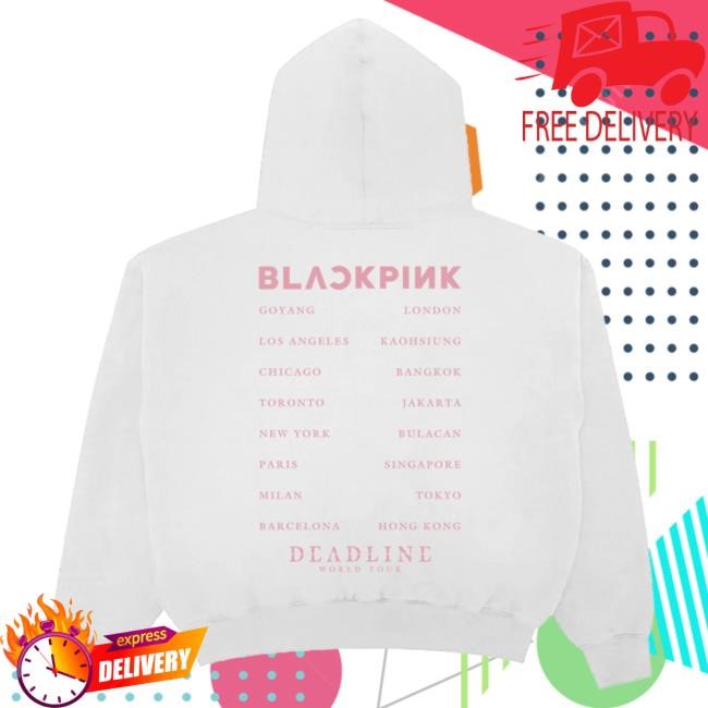 Deadline Tour Merch Blackpink Foil Zip Hoody White| Blackpink Official Merch Store