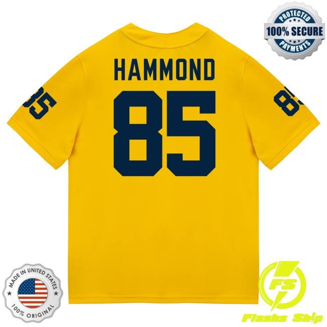 Michigan Wolverines #85 Ted Hammond Student Athlete Maize Football Jersey Tees The M Den Shop