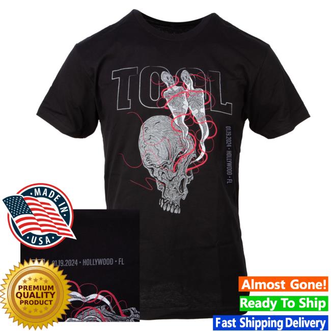 Official Tool Muisc Band Clothing Store Shop 2024 Tour T-Shirts - Hollywood, Fl (Night 2) ToolBand ToolMusic Merch