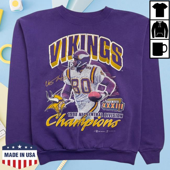 Official Shop Demand Vintage '98 Minnesota Vikings Champions Hot Shirt Purple Shopdemand