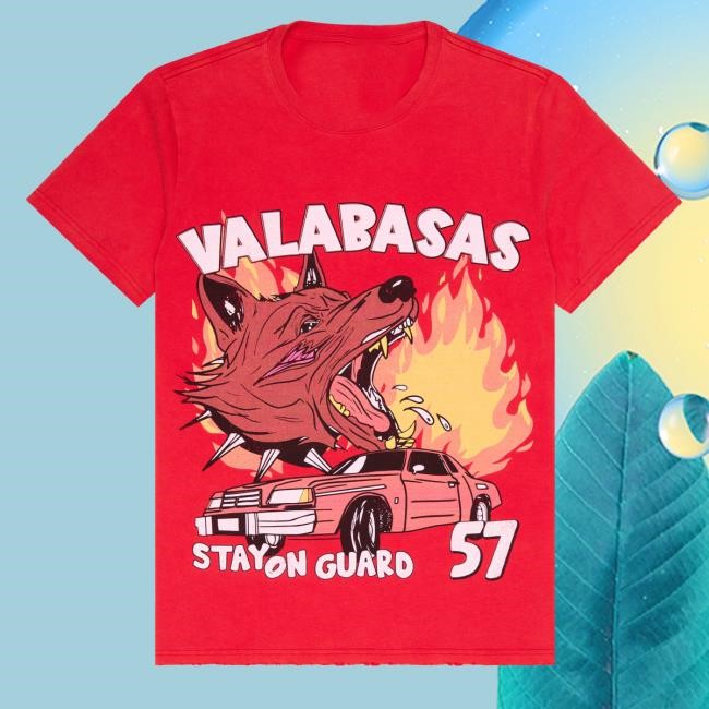 Valabasas Shop Merch "On Guard" Vintage Red Tee Shirt