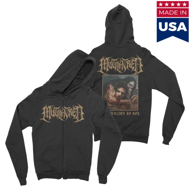 Official Night Shift Store Shop Mutilatred - Determined To Rot Zip Up Hoody Nightshift Merch