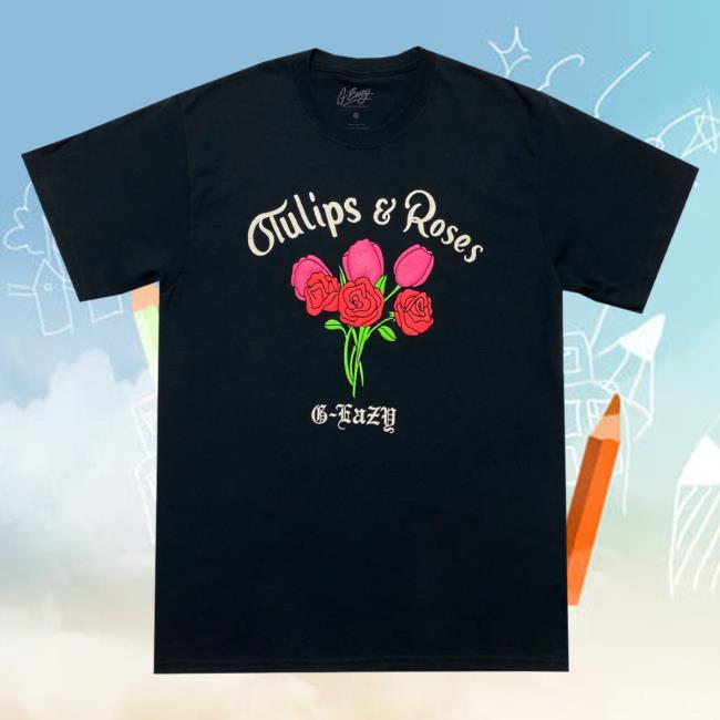Official G Eazy Apparel Clothing Store Shop Tulips & Roses Black T-Shirt