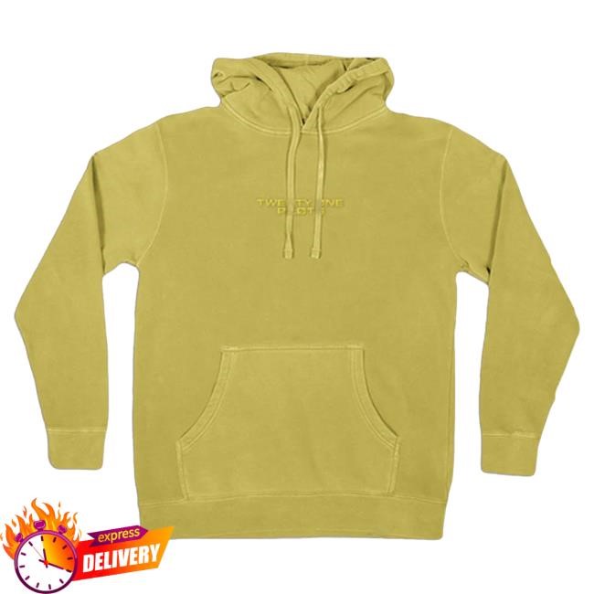 Official 21 Pilots Merch Store Twenty One Pilots Embroidered Logo Hoody (Yellow) 21 Pilots Apparel Clothing Shop