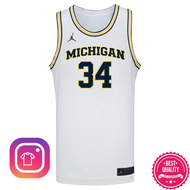 Michigan Wolverines #34 Aaiyanna Dunbar Student Athlete White Women's Basketball Jersey Hot Shirt | The M Den Official Merch Store Shop