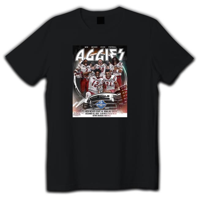 Official New Mexico State Football The Aggies Are Headed To Detroit Rock City December 26 2022 Tee Shirt