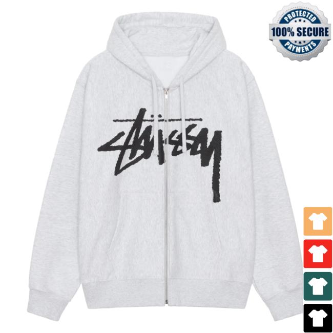 Official Stussy Clothing Store Shop Merch Venus Zip Up Pullover Hoodie Ash Heather Apparel