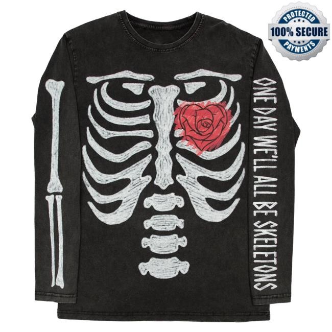 Official Beautiful Bastard Merch Store Philip DeFranco One Day We'll All Be Skeletons Black Long Sleeve T-Shirts
