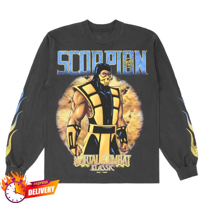 Official Hypland Clothing Merch Store Hypland Mk Scorpion Flame Long Sleeve Shirt (Vintage Black)