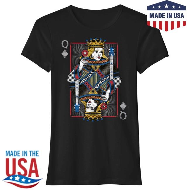 Official Hard Rock Store Shop Merch Queen Of Diamonds Card Shirt New Hard Rock Cafe Shop