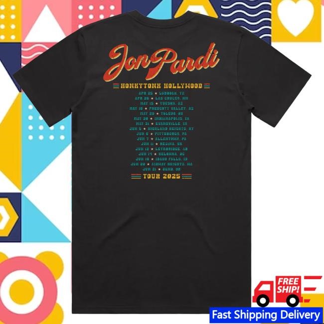 Official Jon Pardi Merch Store Jon Pardi Honkytonk Hollywood Tour New Shirt