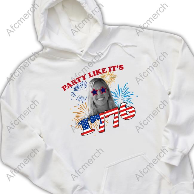 Official Marjorie Taylor Greene Merch Party Like It's 1776 White Shirts