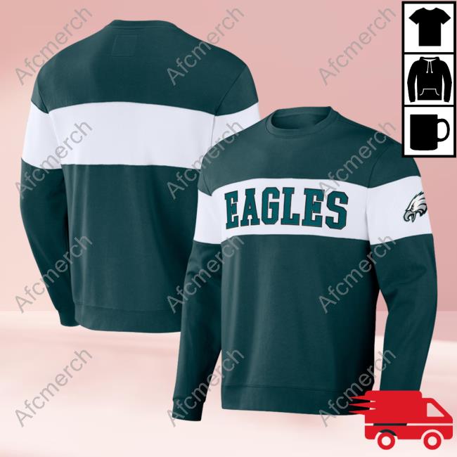 Official PhiladelphiaEagles Clothing Merch Store Shop Darius Rucker Collection By Fanatics Midnight Green Philadelphia Eagles Team Color & White Pullover Hoodie